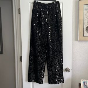 Derek Lam 10 Crosby Street Black Sequin Pants 8